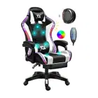 CoolBaby Professional Gaming Chairs with LED Light & Bluetooth Speakers - White