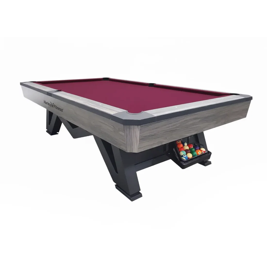 Harley Fitness Vantage 9ft Marble Billiard Table - Burgundy
