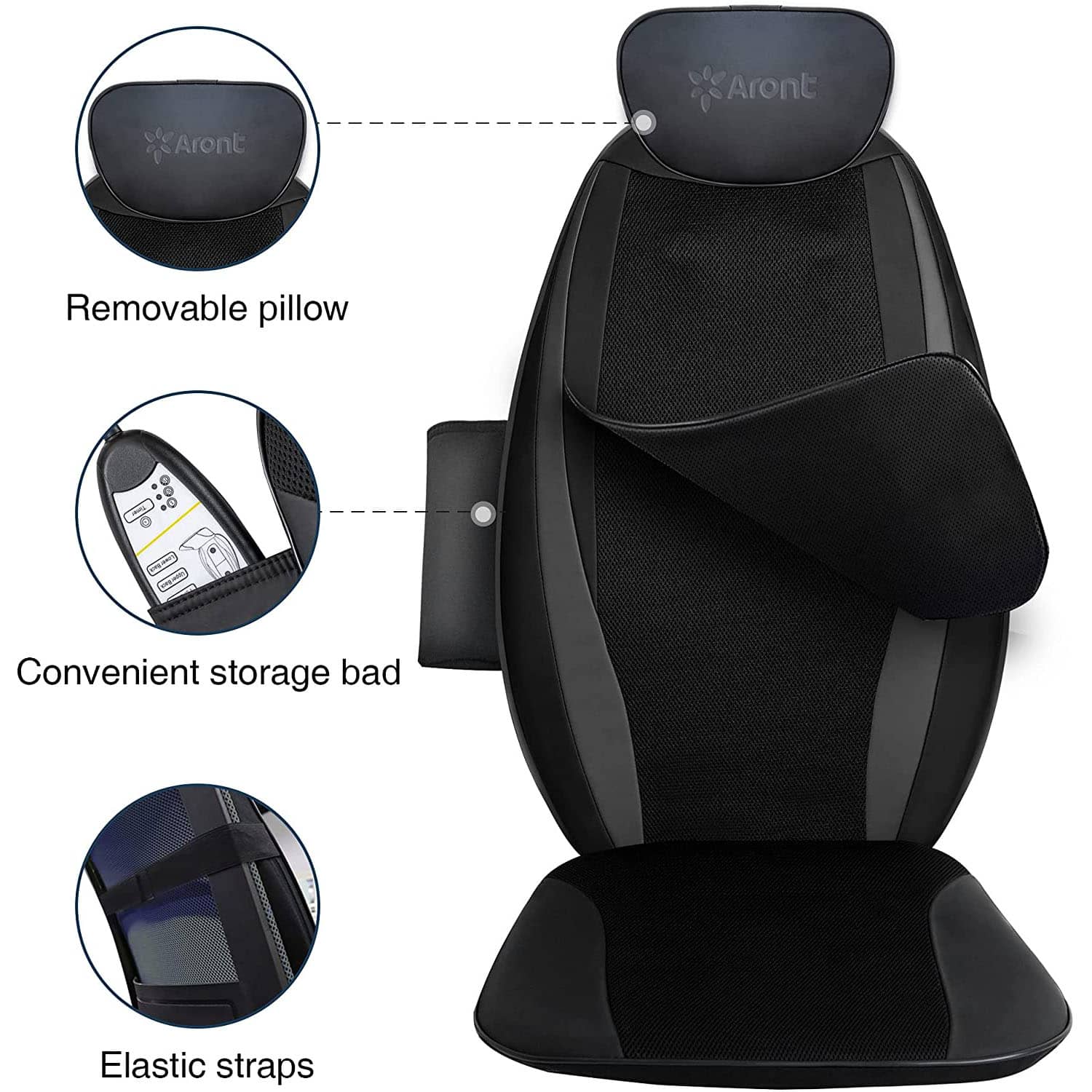 Aront Shiatsu Back Massage Cushion with Heat -Electric Back