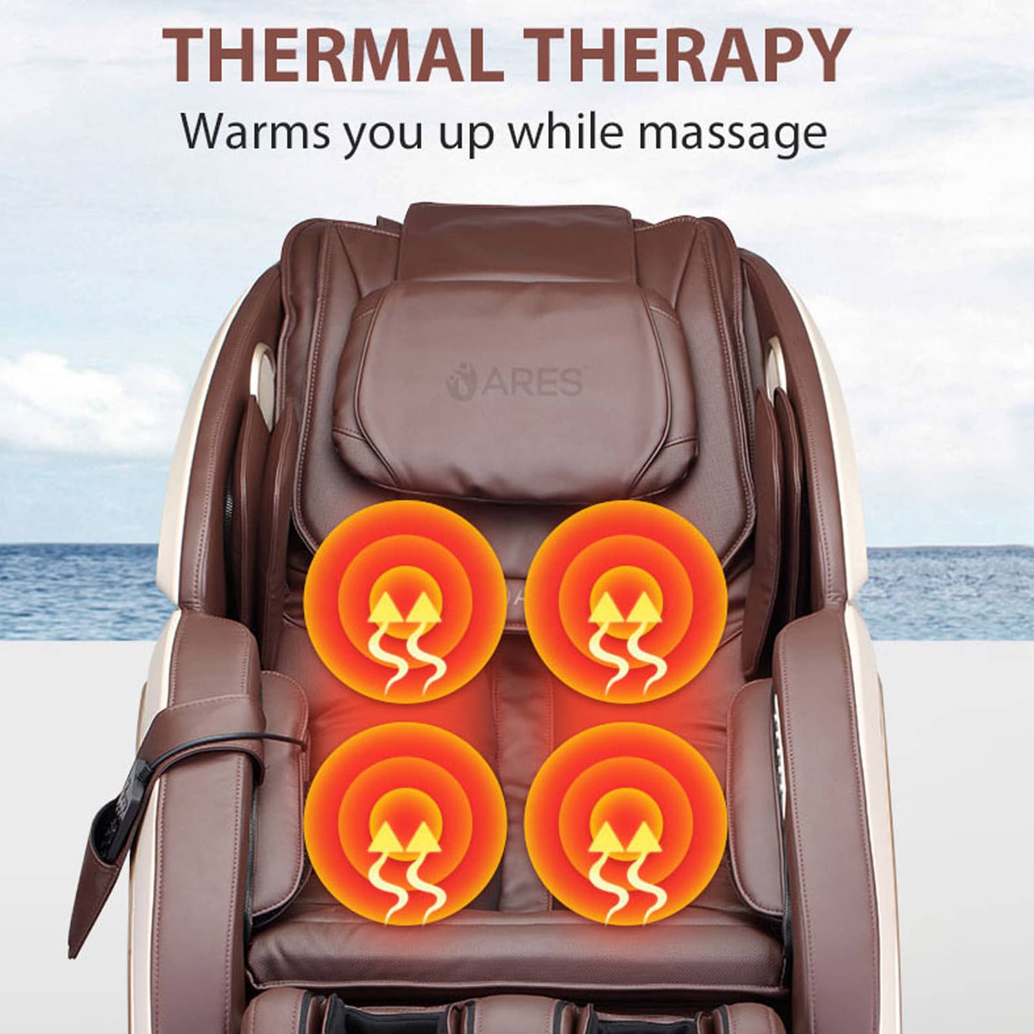 Ares iPremium 4D Full Body Massage Chair - Beige/Blue