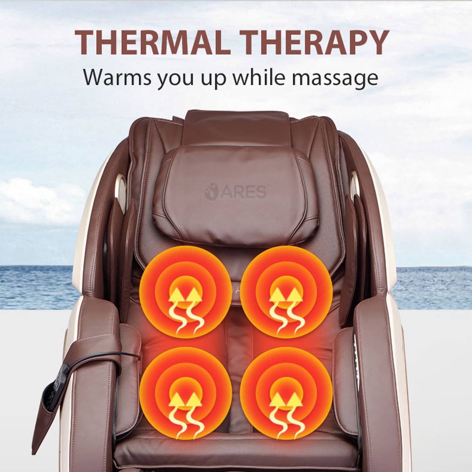 Ares iPremium 4D Full Body Massage Chair - Brown/Beige