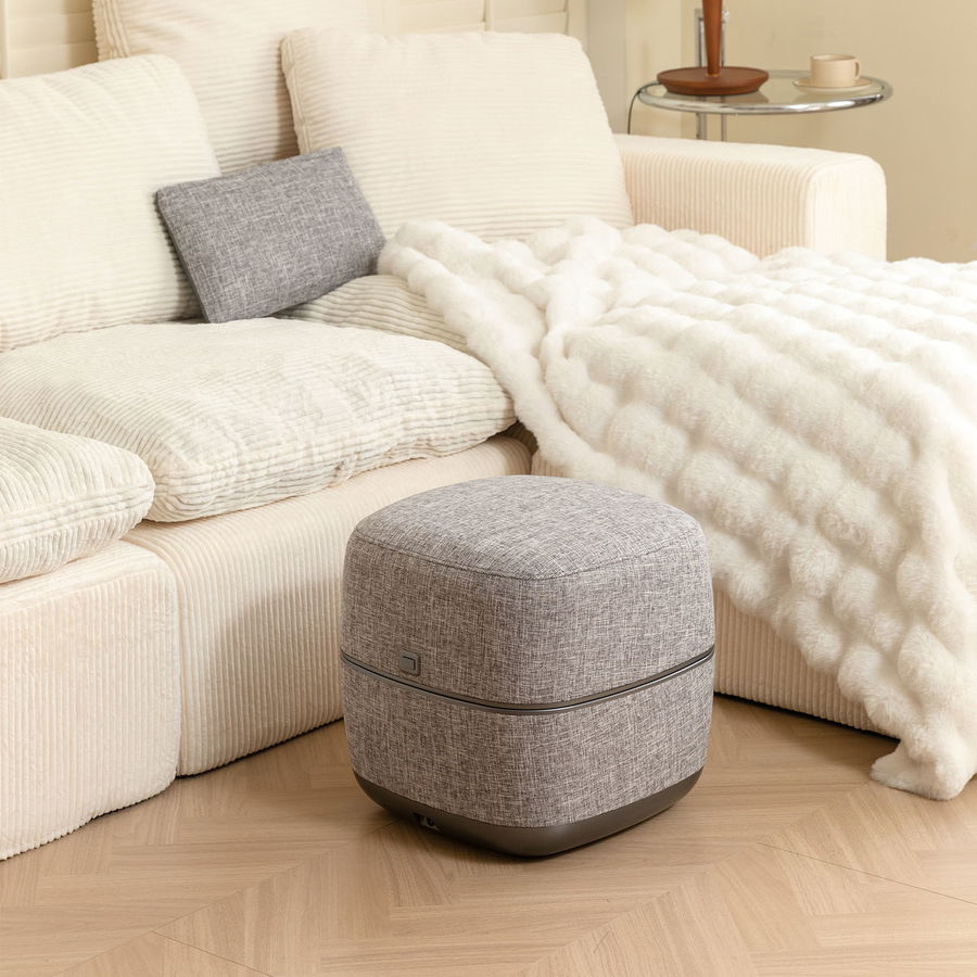 Nourest 3-in-1 Comfort F1 Foot Massager + Ottoman-Light Grey