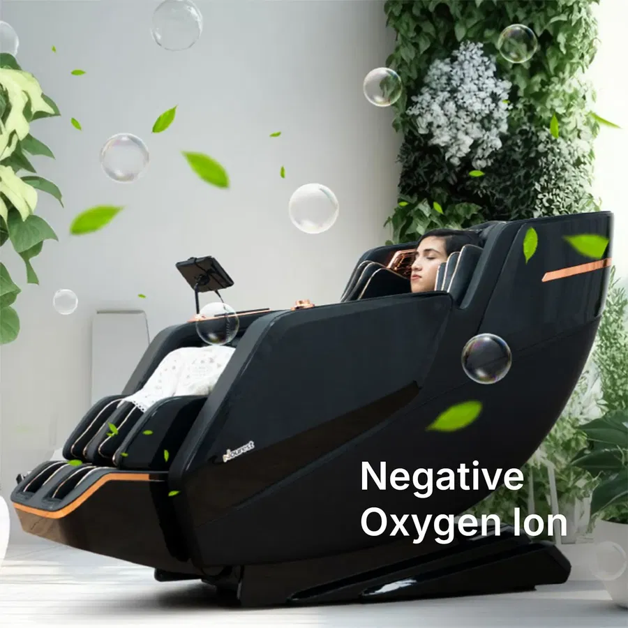 Nourest Lion 4D Luxury Full Body Massage Chair with Health Detection-Black