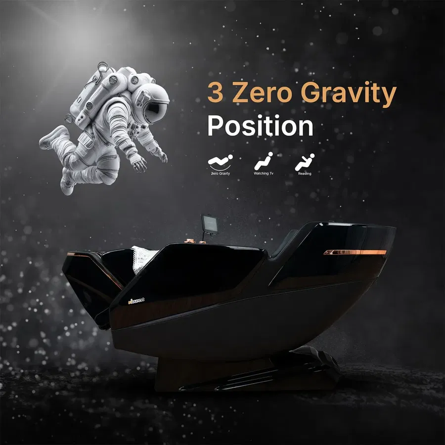 Nourest Lion 4D Luxury Full Body Massage Chair with Health Detection-Black