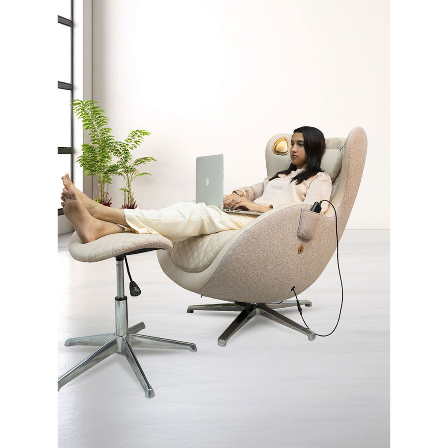 Nourest Orion 3D Rocking Recline Massage chair With Ottoman-Pink