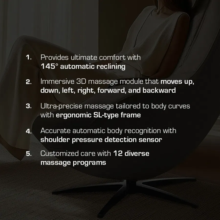 Nourest Orion Pro Automatic Recliner Massage chair With Ottoman-Brown