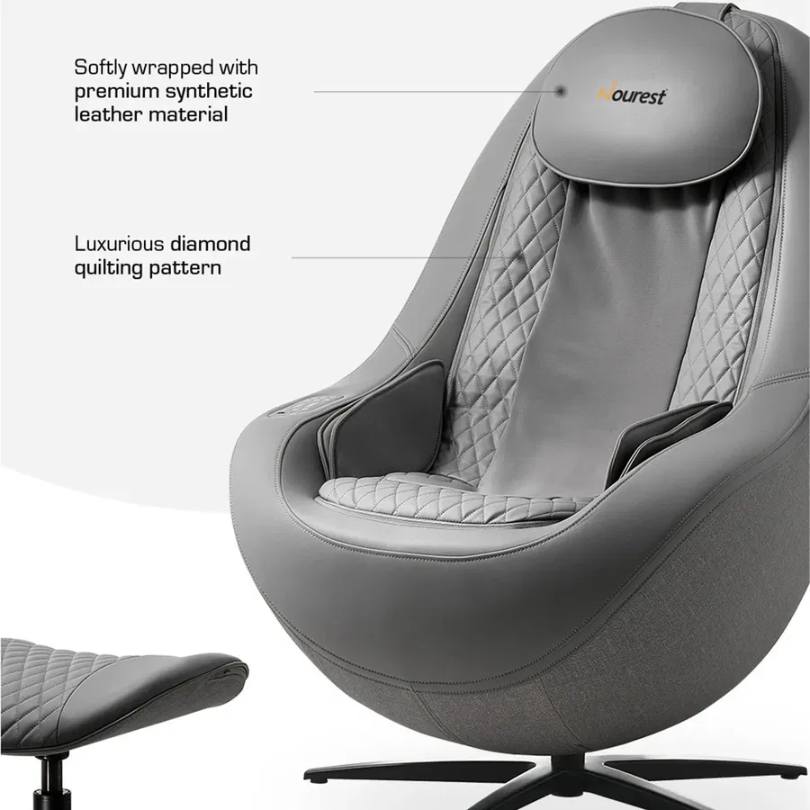 Nourest Orion Pro Automatic Recliner Massage chair With Ottoman-Brown