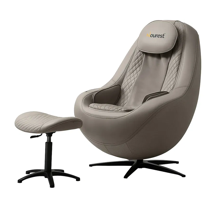 Nourest Orion Pro Automatic Recliner Massage chair With Ottoman-Brown
