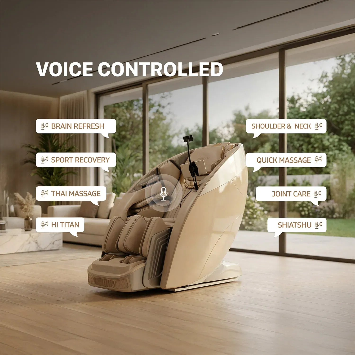 voice controlled massage chair